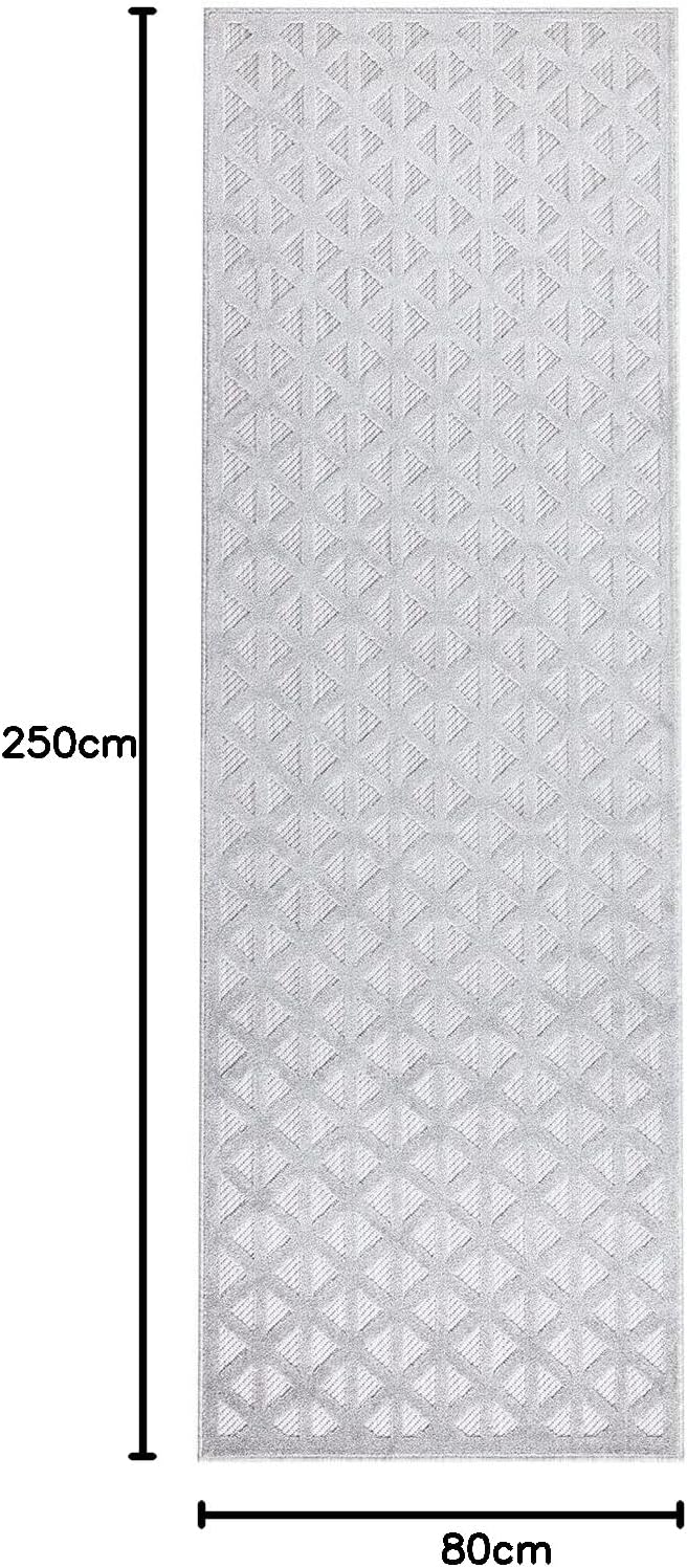 carpet city In-& Outdoor Teppich - Läufer 80x250 cm - für Innen-& Aussenbereich - Wetterfest Balkon-