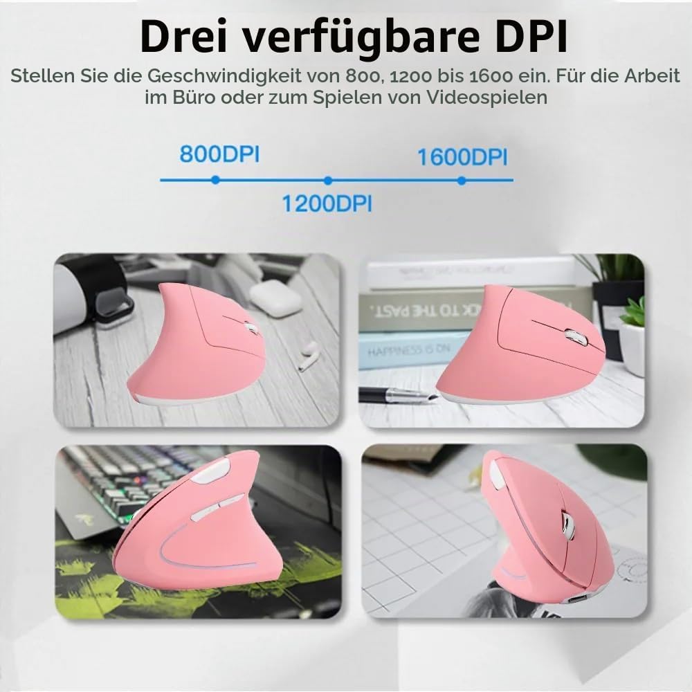 2.4G Wireless Vertikale Ergonomische, Wiederaufladbar, Optische Maus Vertical Ergonomic Optical Mous