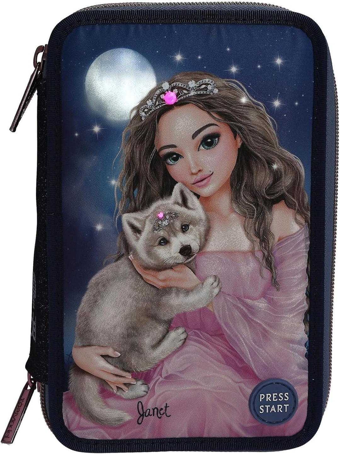 TOPModel 3-Fach Federtasche LED WOLF inkl. Stifte