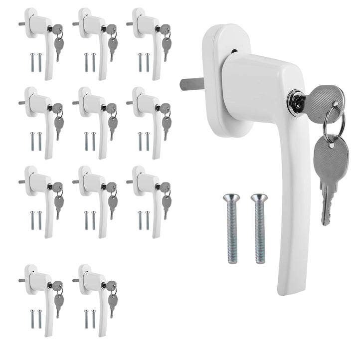 Jopassy 12x Fenstergriff Aluminium, abschliessbar Sicherheitsfenstergriff, kindersicherung mit Schlo