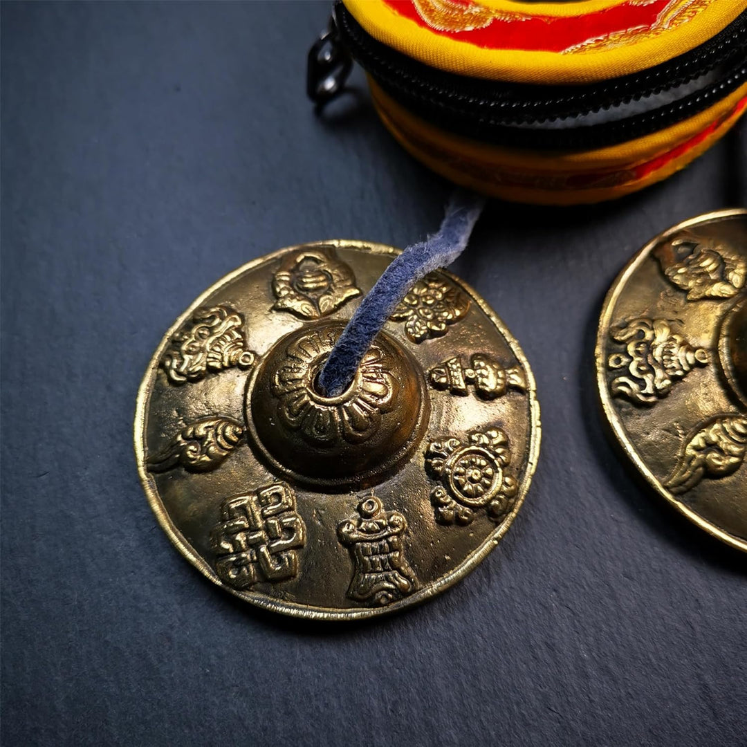 Gandhanra Tibetan Tingsha Glocke mit schönem Fall, für Klangheilung, Yoga, Meditation, Achtsamkeit -