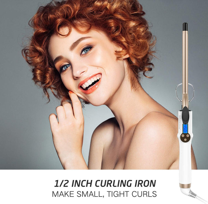 Hoson 13mm Lockenstab Pro Curl, Keramik Turmalin Beschichtung Lockenstab, LCD Display 9 Hitzeeinstel