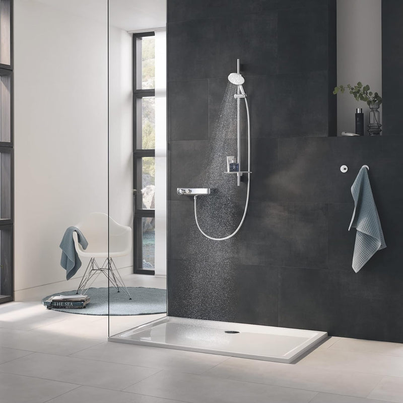 GROHE Rainshower 130 SmartActive | Brausestangenset 3 Strahlarten | Moon White | 26578LS0 Brausestan