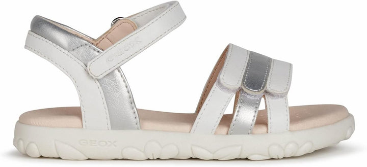 Geox Mädchen J Haiti Girl Sandalen, 26 EU White Silver