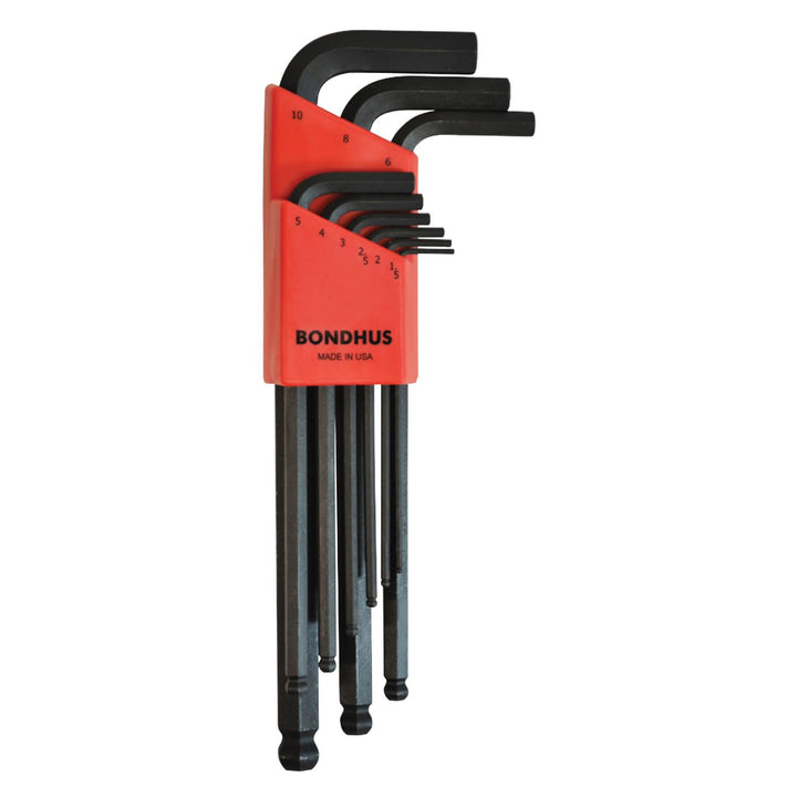Bondhus 10999 Kugelkopf Winkelschlüssel Satz 9-teilig 1.5~ 2~ 2.5~ 3~ 4~ 5~ 6~ 8~ 10mm, 1.5~ 2~ 2.5~