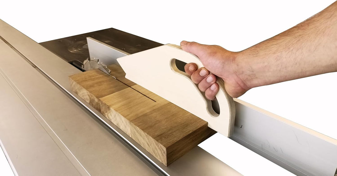 2 in 1 - Schiebestock für Tischkreissägen, Fräsen und Hobel - Push Stick aus Multiplex - Werkstücksc