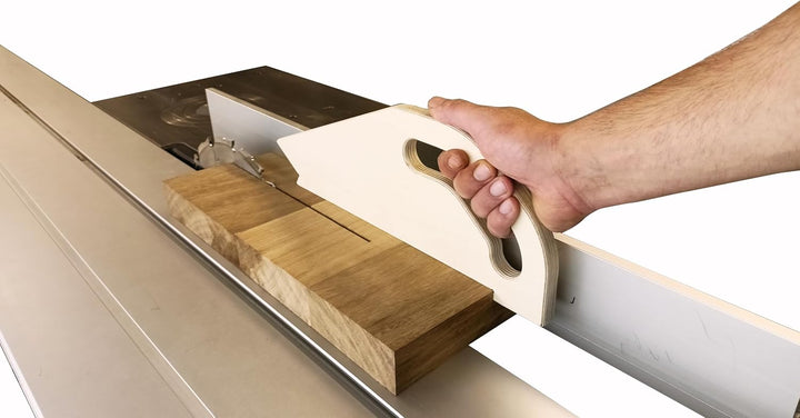 2 in 1 - Schiebestock für Tischkreissägen, Fräsen und Hobel - Push Stick aus Multiplex - Werkstücksc