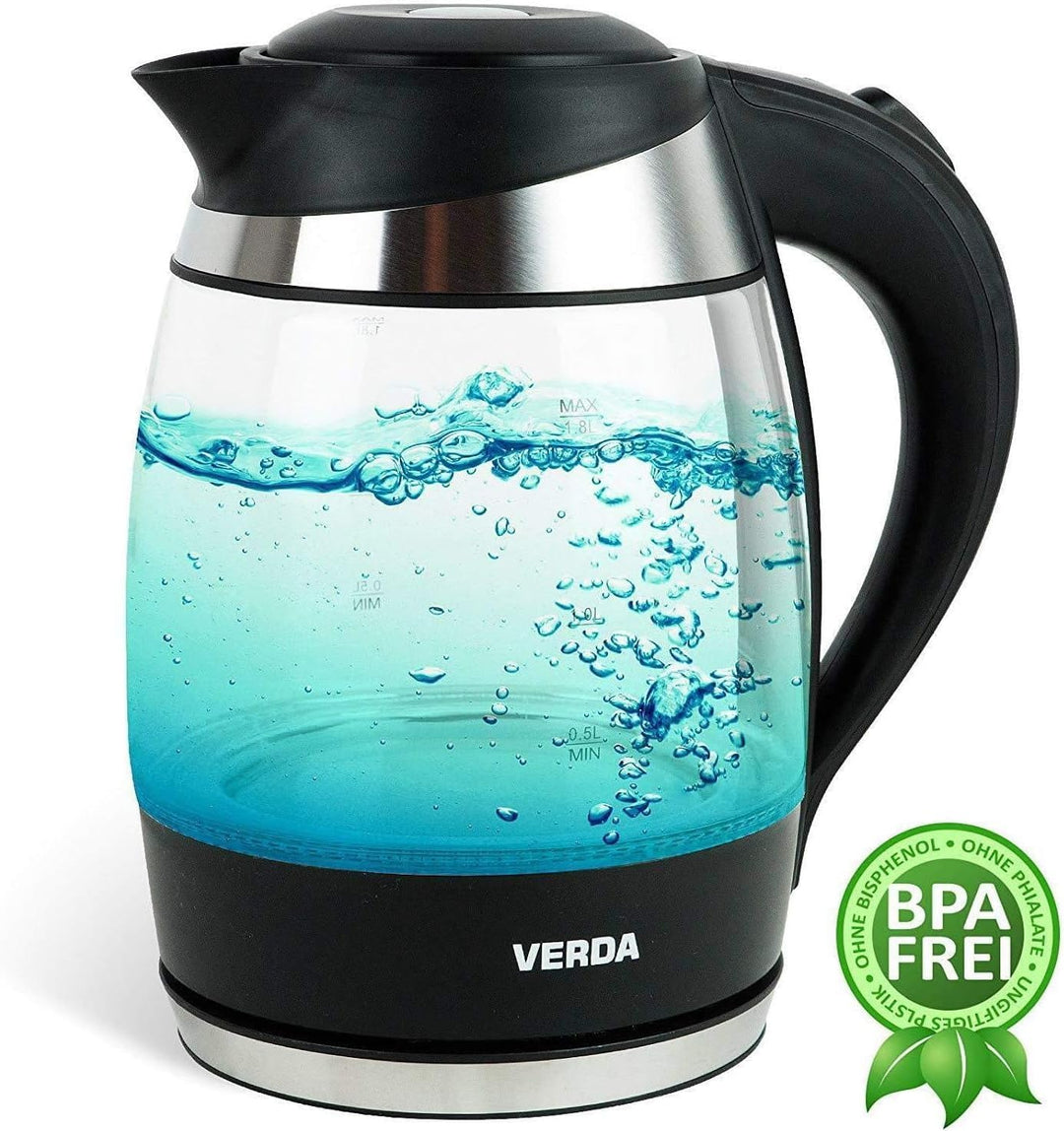 Wasserkocher 1,8L 2200W, Temperaturwahl, Beleuchtung im Farbwechsel, LED-Beleuchtung, Warmhaltefunkt