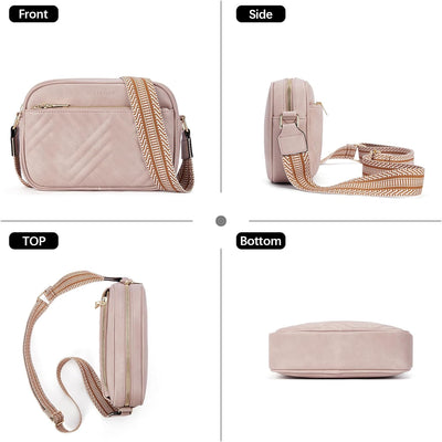 BOSTANTEN Damen Handy Umhängetasche, Crossbody Bag mit verstellbarem Breiter Gurt, PU Leder Gesteppt