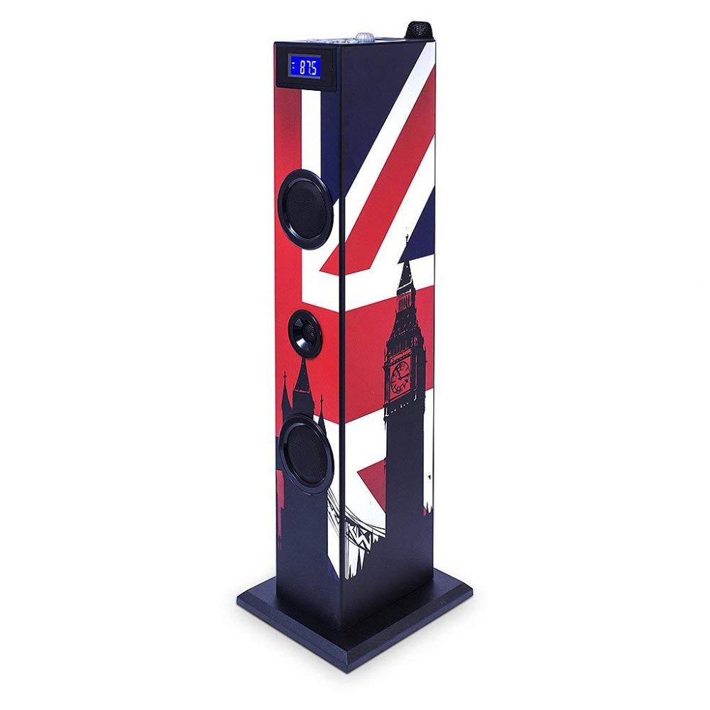 BigBen Sound Tower TW5 Union Jack inkl. Mikrofon, USB-Anschluss und Fernbedienung