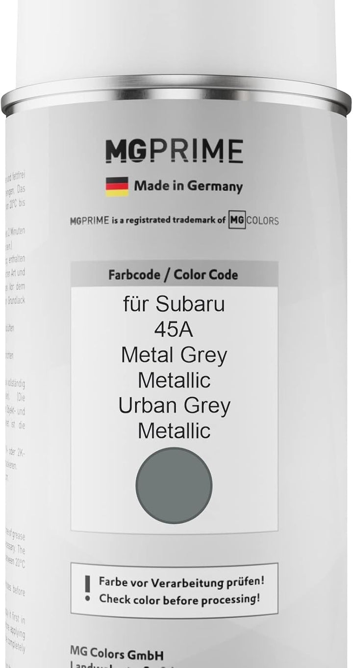 MG PRIME Autolack 2K Spraydosen Set für Subaru 45A Metal Grey Metallic/Urban Grey Metallic Basislack
