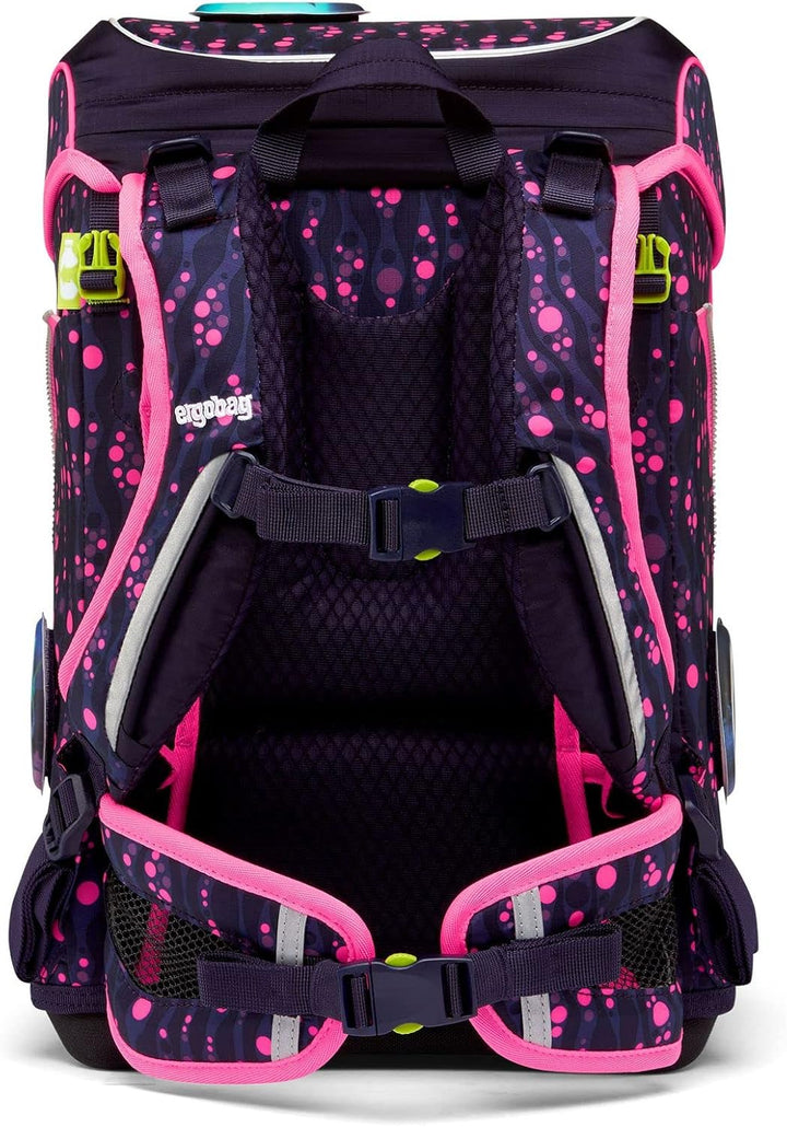 ergobag Cube Light-Set Rucksack, Unisex, für Kinder Einheitsgrösse Bärmuda Viereck - Lila, Einheitsg