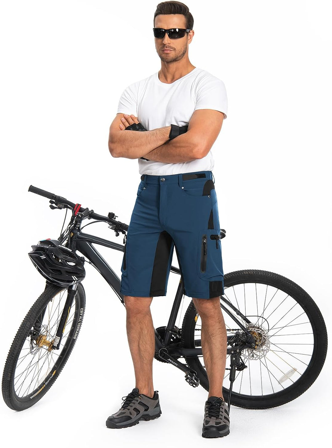 Hiauspor Kurze Hosen Herren, Leichte Wanderhose Atmungsaktiv Schnelltrocknen Cargo Bermuda Shorts El