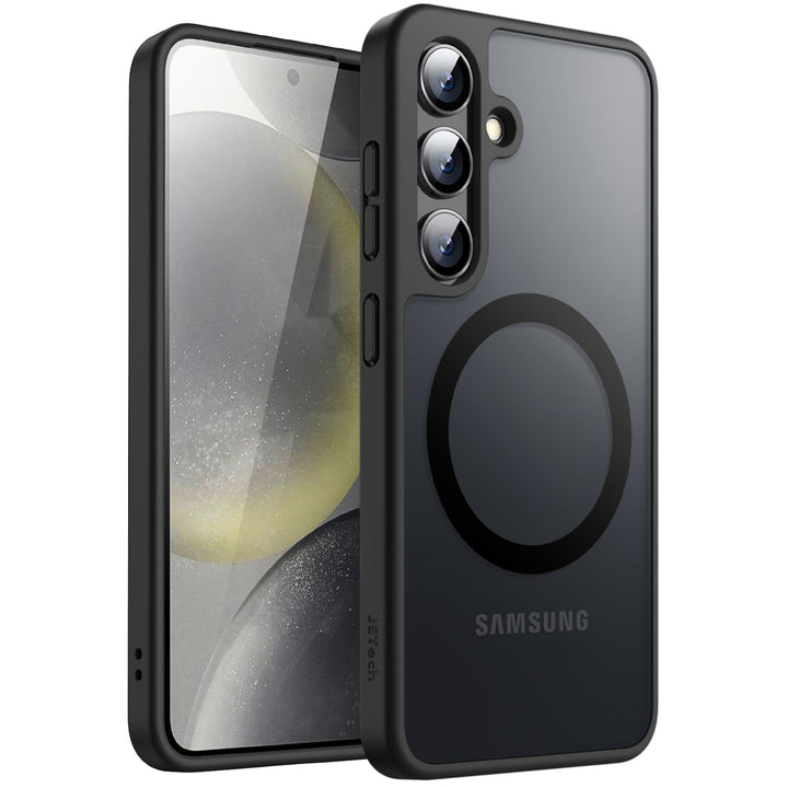 JETech Magnetisch Hülle für Samsung Galaxy S24 5G, Kompatibel mit MagSafe, Transluzente Matt Rücksei