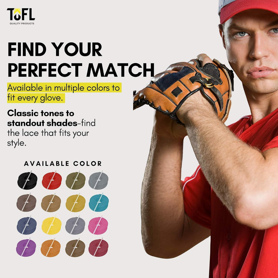 TOFL Softball and Baseball Glove Lace Kit | Mitt Lace Glove Repair Lacing Kit | 2 Leather Laces with