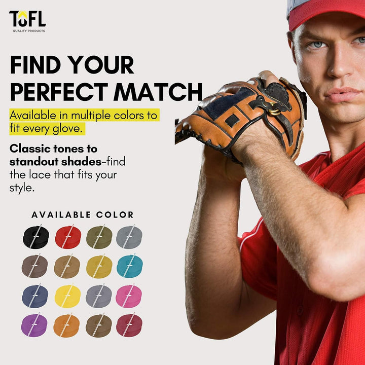 TOFL Softball- und Baseballhandschuh-Spitze-Set, Handschuh-Reparatur-Set, 2 Lederschnürsenkel mit Sc
