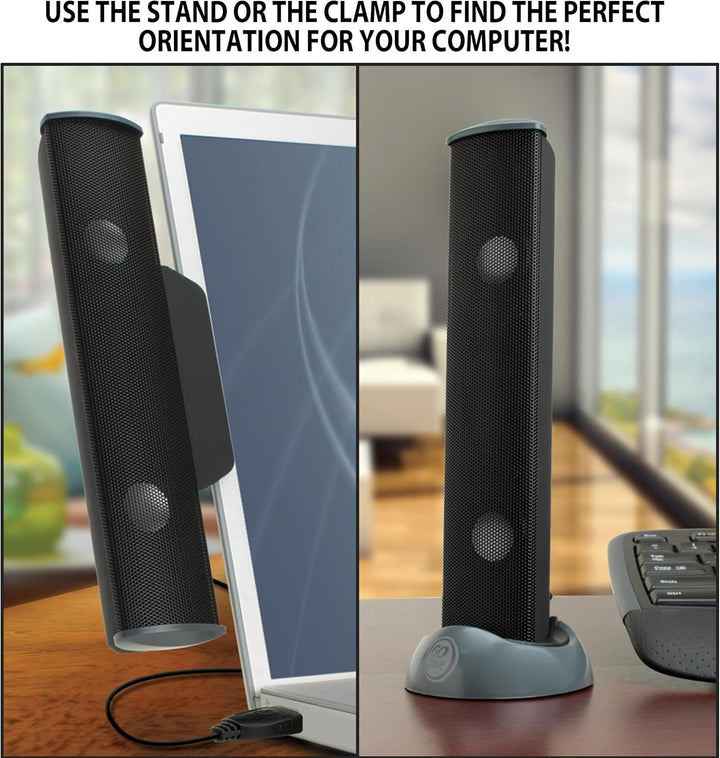 GOgroove SonaVERSE PC Soundbar für Laptops - USB-betriebene Mini-Soundbar mit Tragbarem Externem Cli