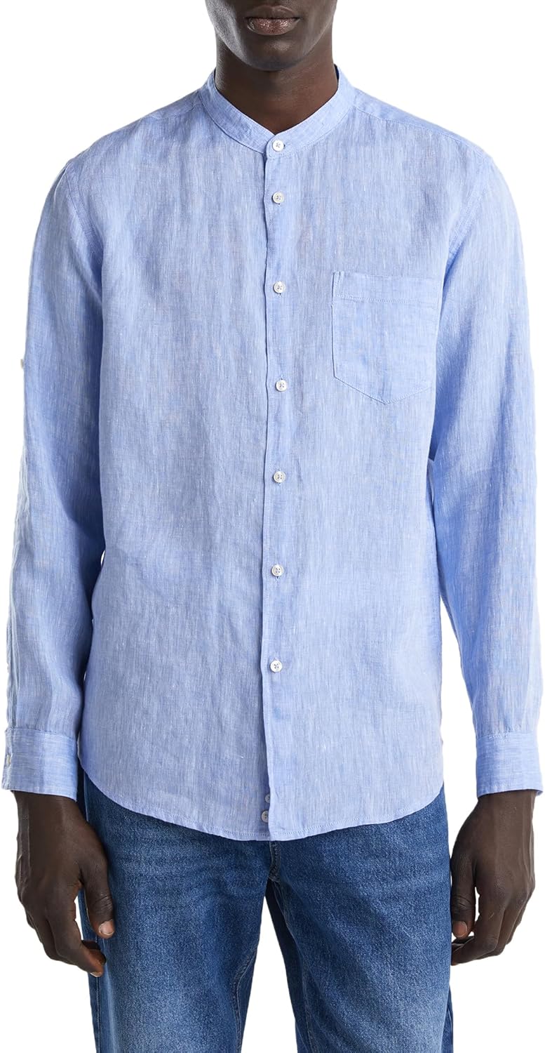 United Colors of Benetton Herren Hemd S Hellblau, S Hellblau