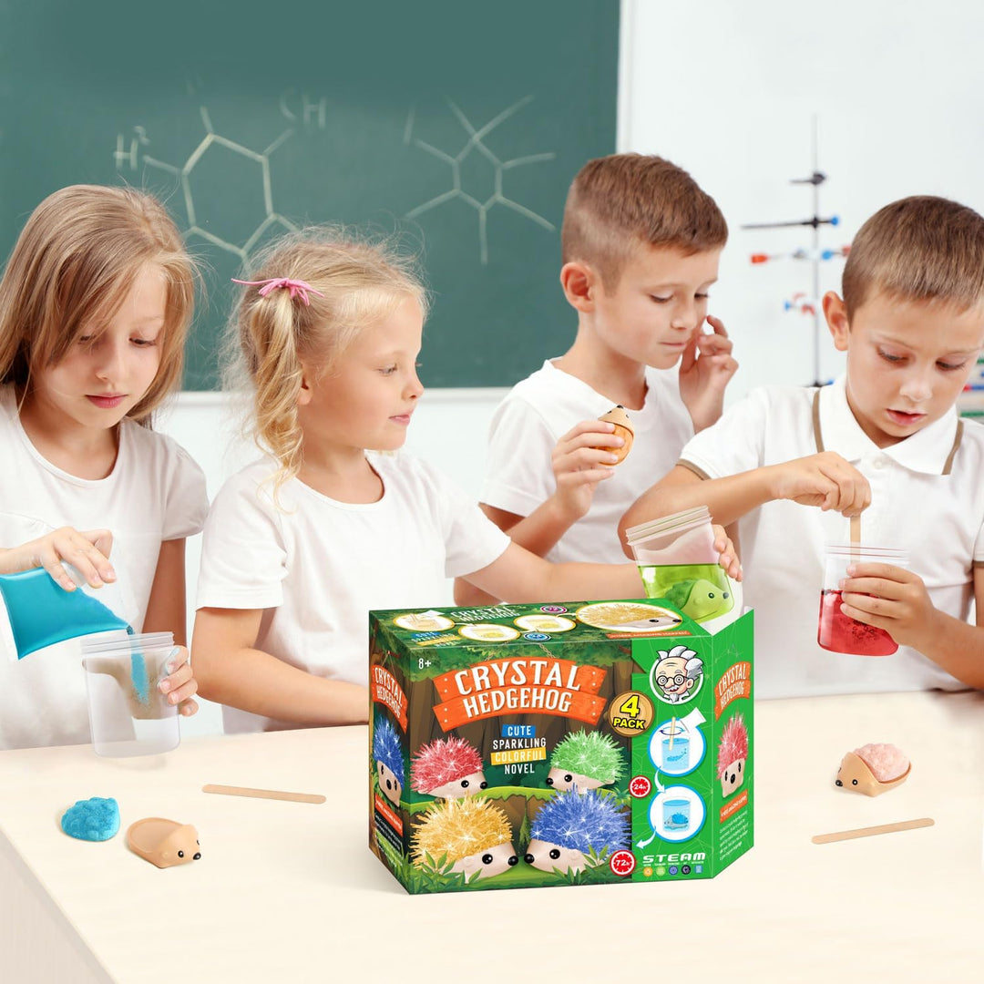 Dr. Daz Igel Kristalle Züchten - Kristall Zucht Hedgehog, 4 Stück - Experimente für Kinder ab 6 7 8