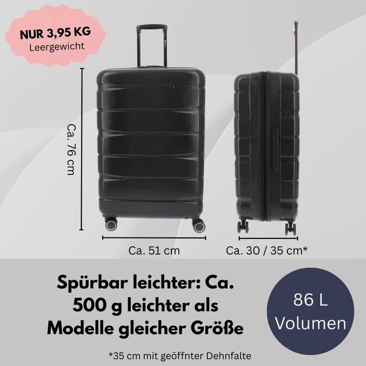 Franky Koffer Trolley | 360° Rollen | Hohe Stabilität | TSA-Schloss | Grössen: S/M/L | in vielen Far