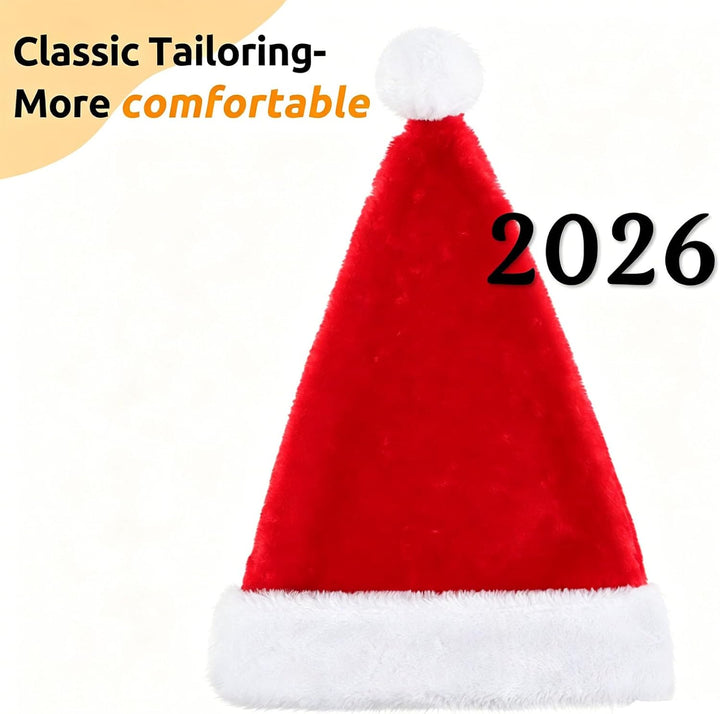 KONVINIT Weihnachtsmütze Nikolausmütze Erwachsene Plüsch Rand Weihnachtsfeier Rote Santa Mütze Nikol