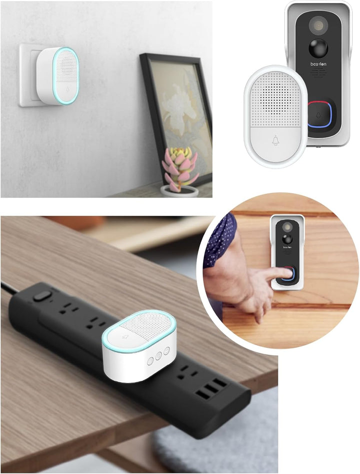 Beafon, Smart Home, Visitor 2V, Outdoor Kameraklingel mit Glocke und Winkel, Türklingel kabellos, Ka