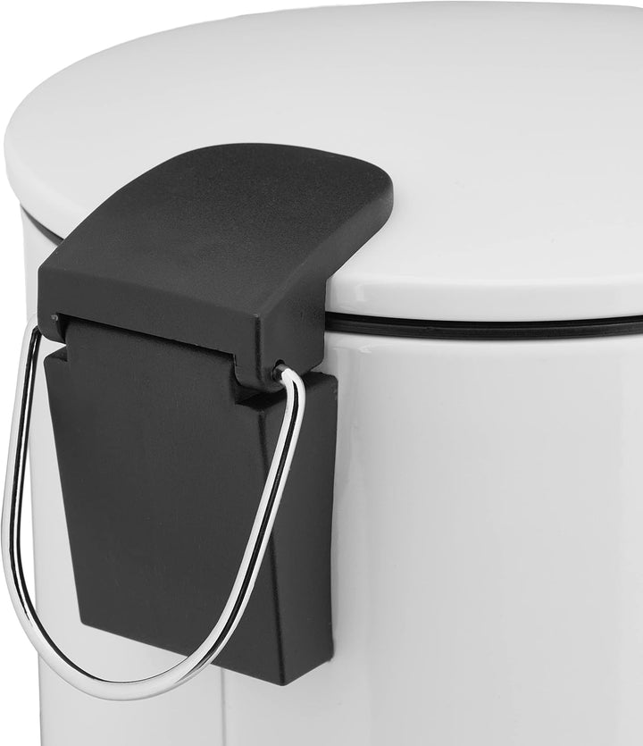Relaxdays Kosmetikeimer, 5 Liter, Absenkautomatik, entnehmbarer Inneneimer, Bad Mülleimer, Metall, T
