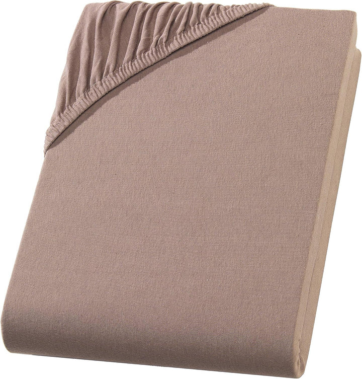 Split Topper Spannbettlaken/Spannbetttuch - Nougat - Jersey - 180x200-200x200 cm - 10cm Steghöhe - 1