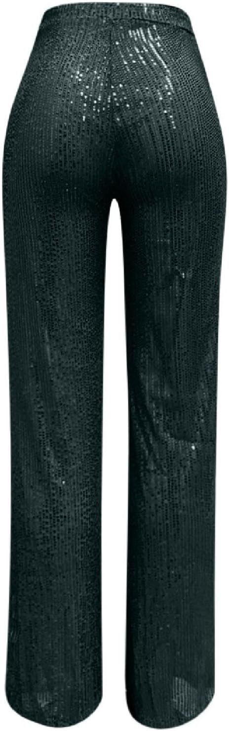 Generisch 2025, lässige Paillettenhose, glitzernde Pailletten, hohe Taille, weites Bein, Schlaghose,