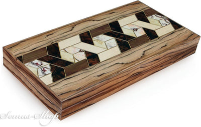 Luxus Backgammon TAVLA Intarsien Look XXL