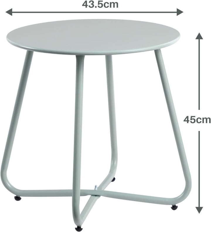 HollyHOME Beistelltisch Outdoor Balkontisch Klein Gartentisch Rund Beistelltisch Metall Wetterfest L