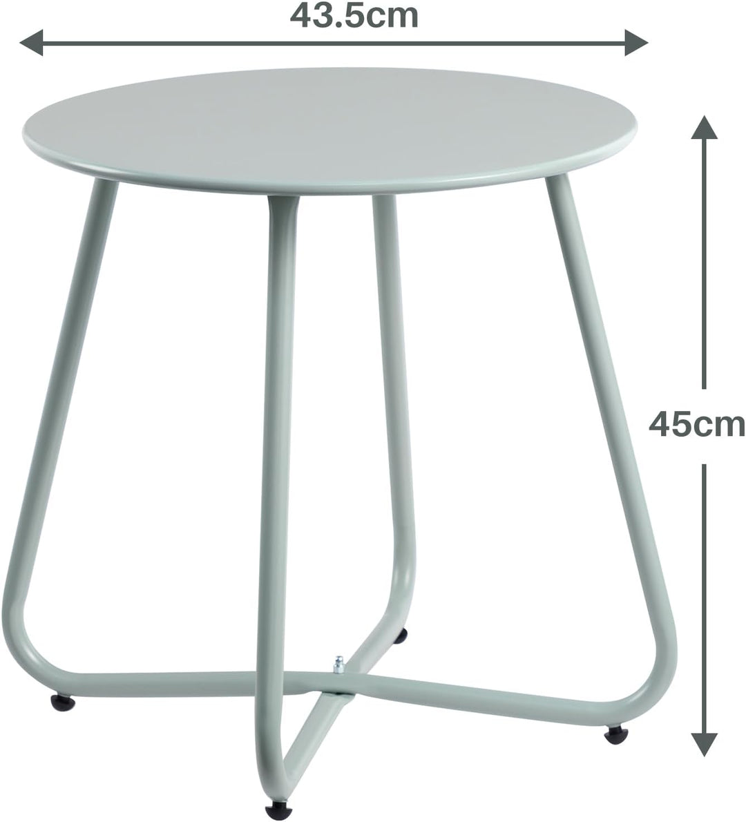 HollyHOME Beistelltisch Outdoor Balkontisch Klein Gartentisch Rund Beistelltisch Metall Wetterfest L