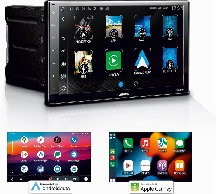 ZENEC Z-N976 – 2-Din Autoradio, Multimediasystem mit 9“/22,9 cm Touchscreen, Mediencenter mit DAB+,