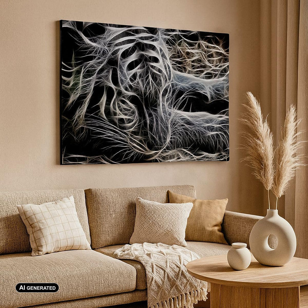 Bilder auf Leinwand Abstraktion modern Leinwandbild mit Rahmen 70x50cm Wandbilder Dekoration Wohnzim