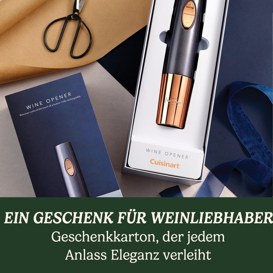 Cuisinart CWO50E Automatischer Weinöffner, wiederaufladbar, mitternachtsgrau &