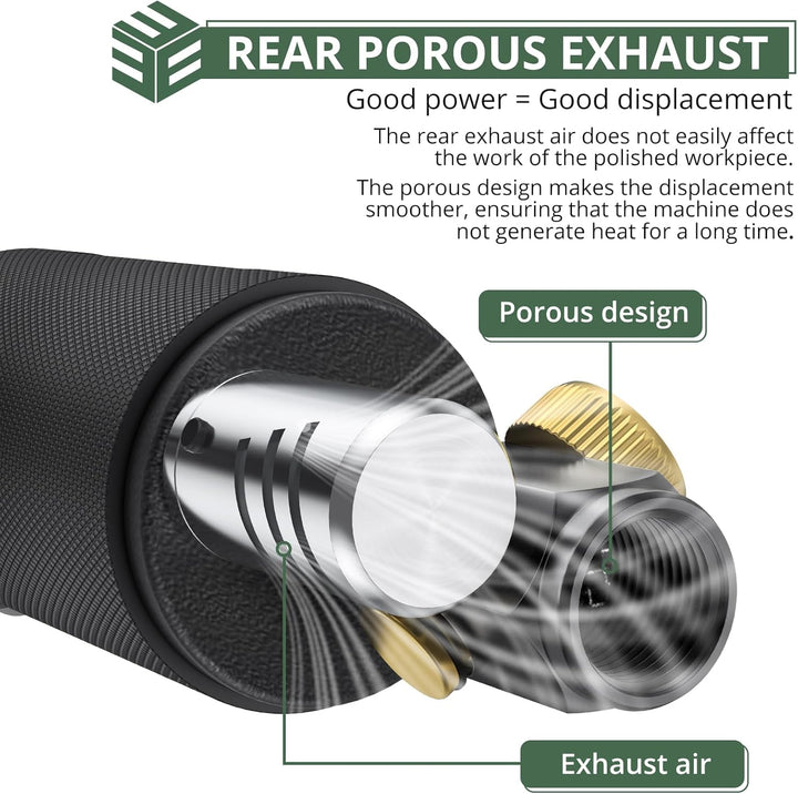 EYPINS Druckluft Winkelschleifer Set 90° Druckluftschleifer+1/4"&1/8" Spannzange, Mini Stabschleifer