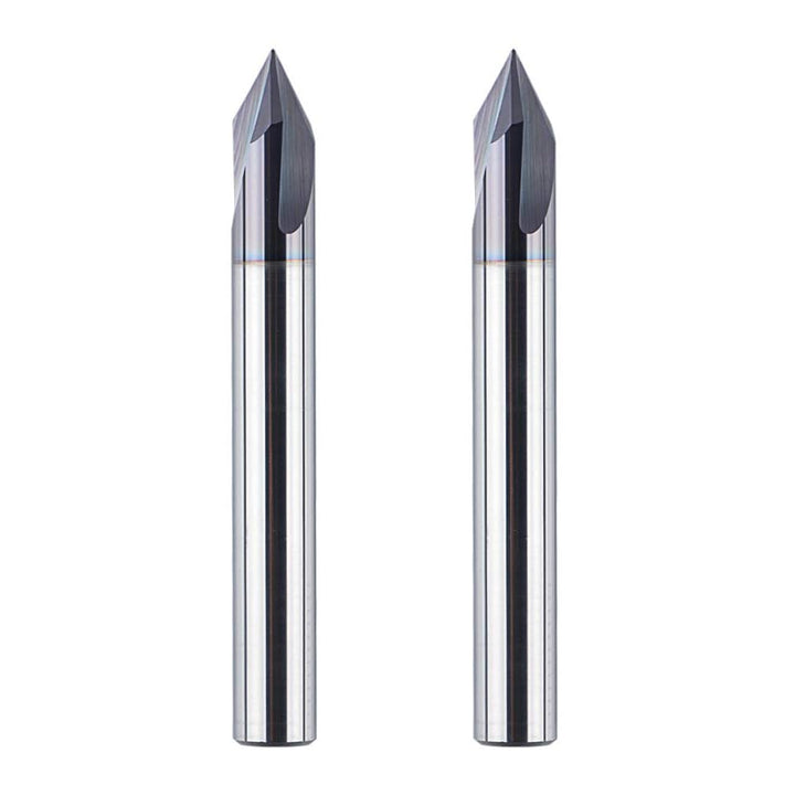 SpeTool 2 Stück Fasenfräser Gravierfräser 3 Flöten V Nutfräser 6mm Schaft 60 Grad VHM Gravierstichel