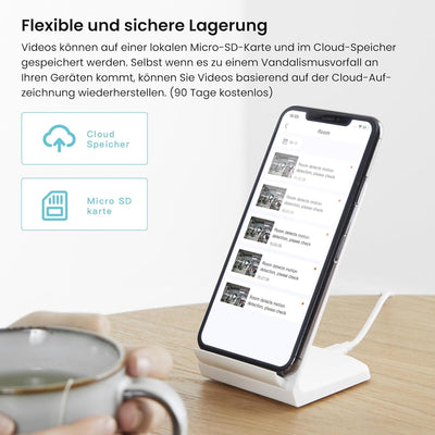 Tenda 2K+ 4MP Überwachungskamera Innen 360° schwenkbare IP Kamera mit 2-Wege-Audio, 2560 x 1440p Auf