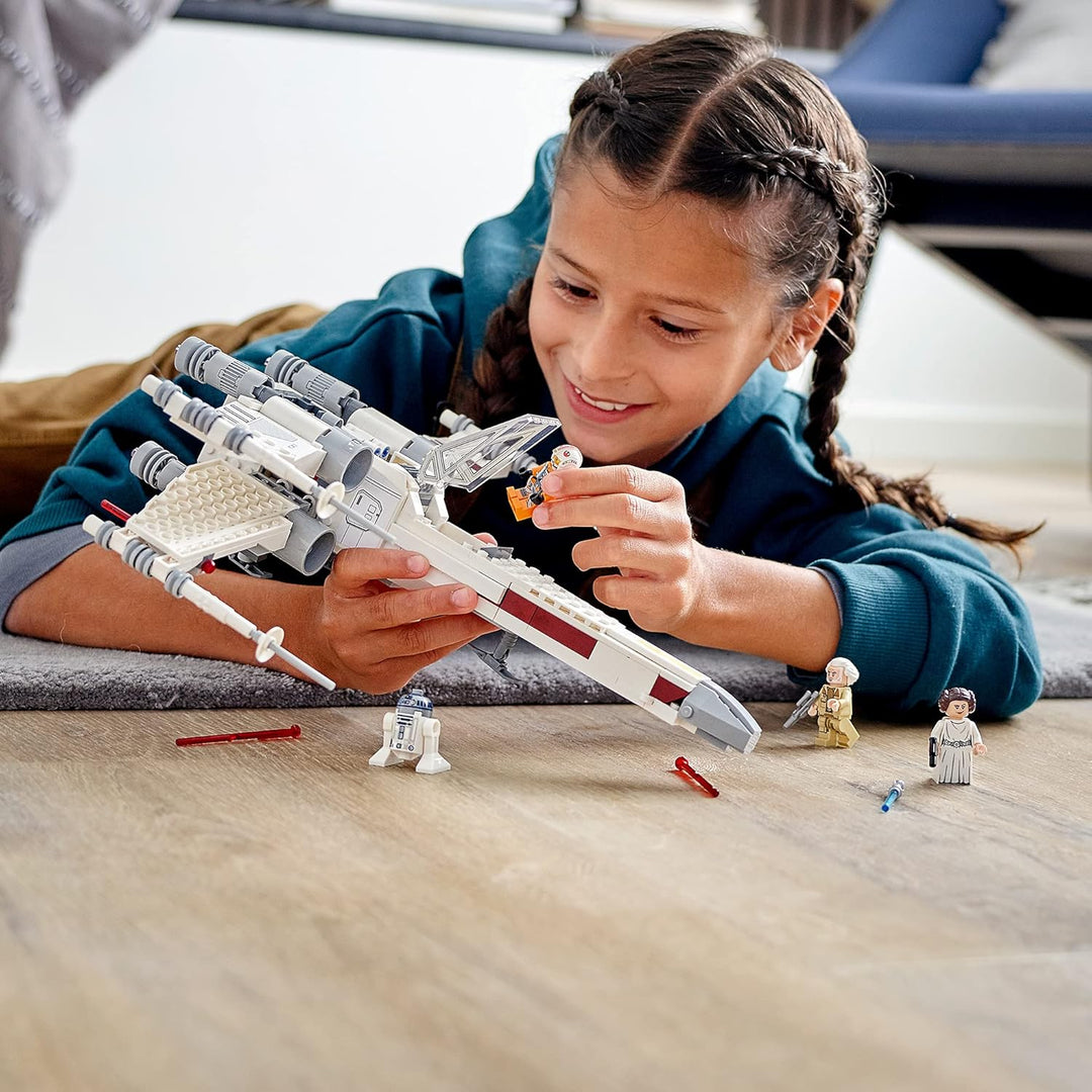 LEGO 75301 Star Wars Luke Skywalkers X-Wing Fighter Spielzeug mit Prinzessin Leia und Droide R2-D2 a