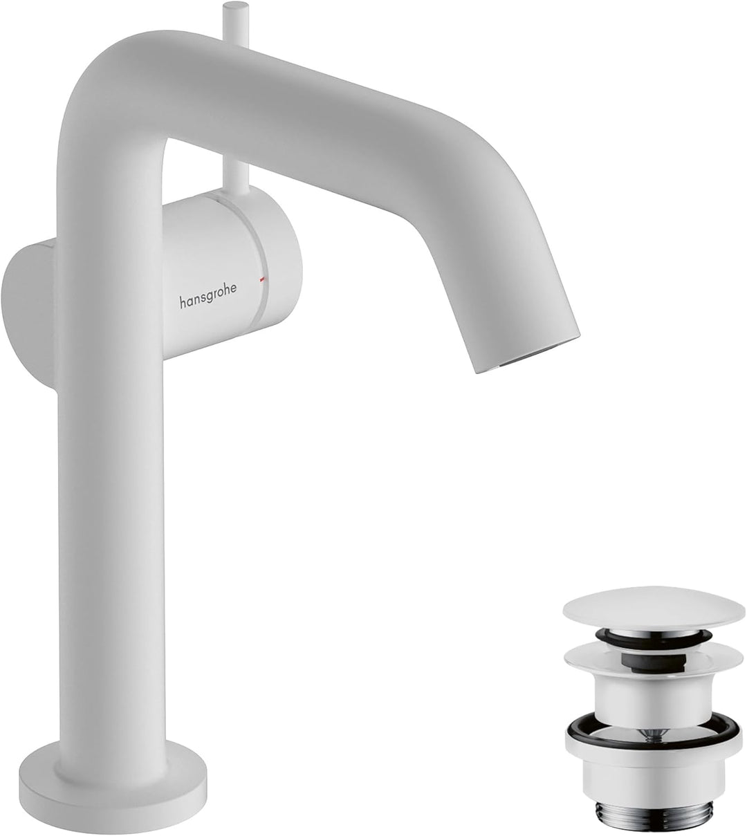 hansgrohe Tecturis S Fine - Waschtischarmatur mit Push-Open Ablauf, energiesparend (CoolStart), Wass