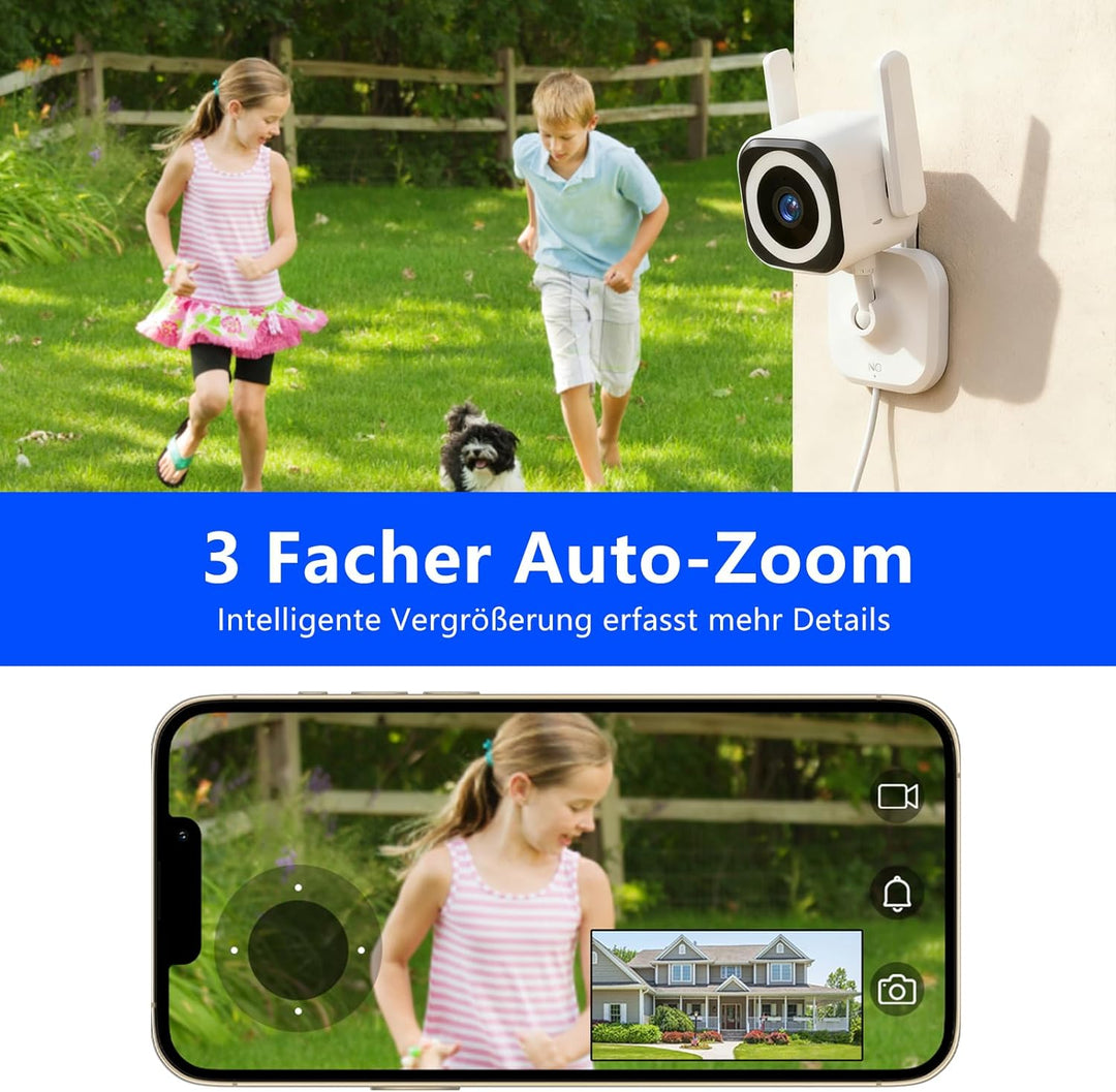 5G 2K Kamera Überwachung Aussen/Innen, Überwachungskamera WLAN Camera Indoor/Outdoor, Babyphone mit