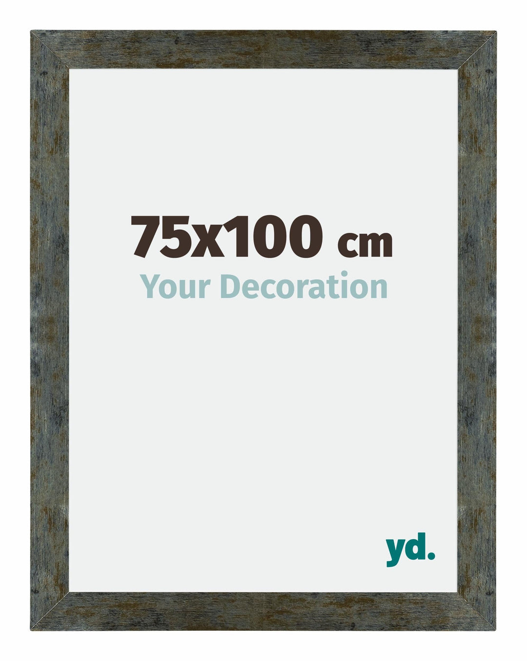 yd. Your Decoration - Bilderrahmen 75x100 cm - Blau Gold Meliert - Bilderrahmen aus MDF mit Acrylgla