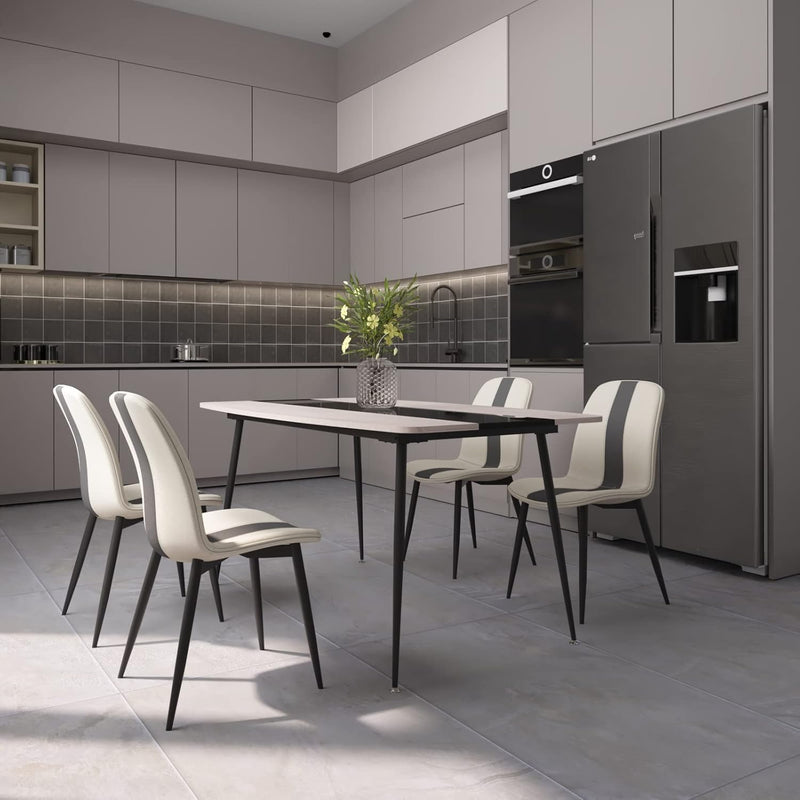 Mondeer Esszimmerstühle 4er Set, Küchenstuhl Polsterstuhl mit Metallbeinen Modernes Design, für Essz