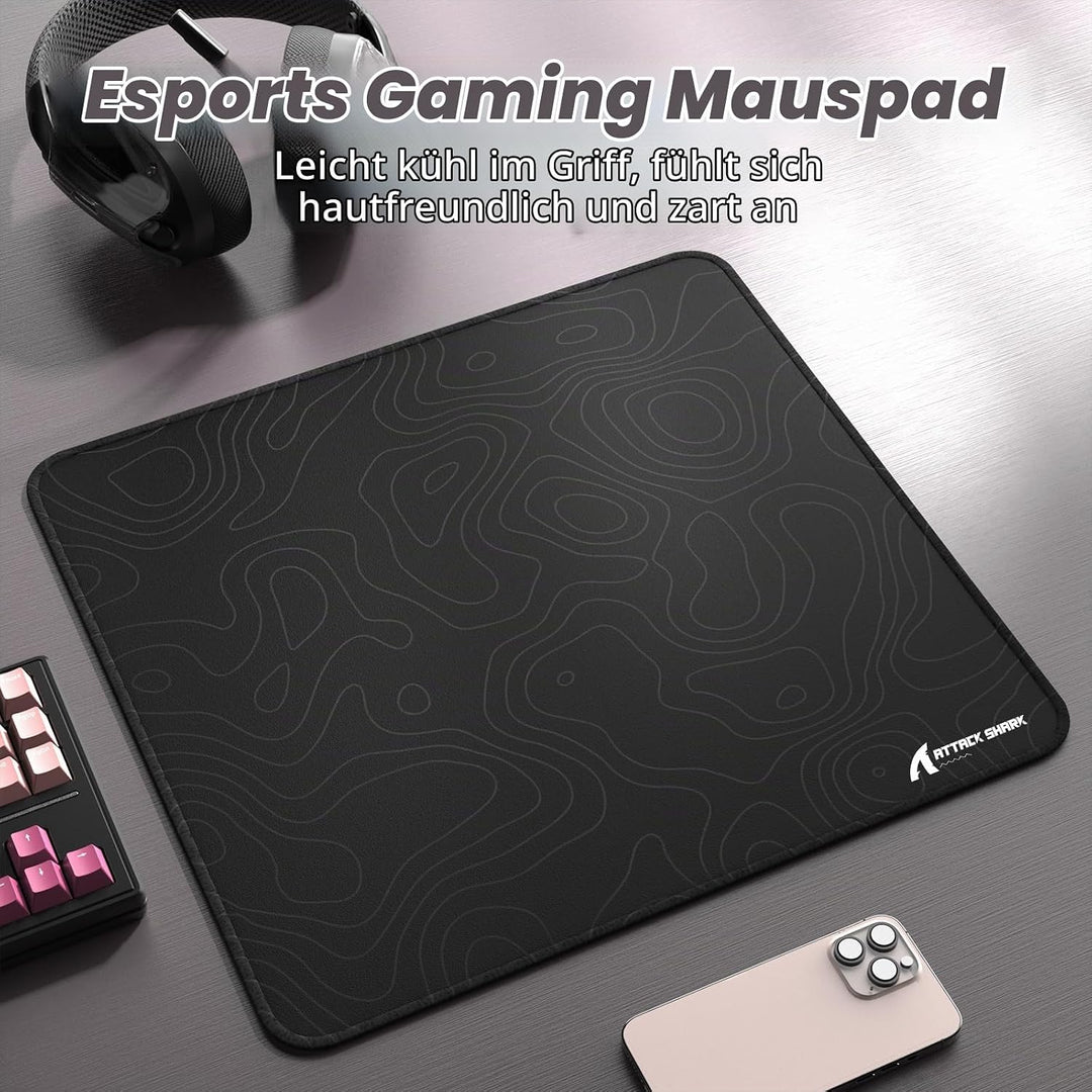 ATTACK SHARK CM02 Esports-Gaming-Mauspad Grosses, Feine sandähnliche Texturoberfläche, Wasserabweise