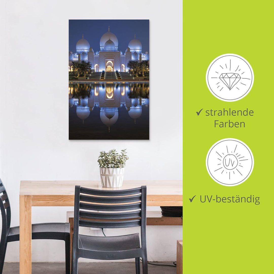 ARTland Wandbild Alu Verbundplatte für Innen &amp; Outdoor Bild 40x60 cm Moschee Scheich Zayid Islam Mus