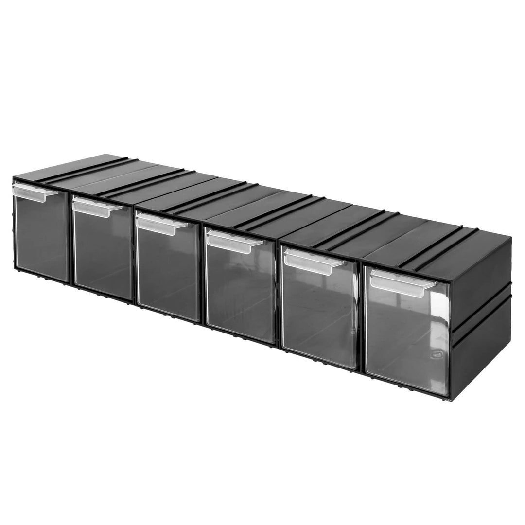 Aufbewahrungsbox mit Schubfächern Sortimentskasten - 6 Stück Transparent Schubladen - 690 x 155 x 13