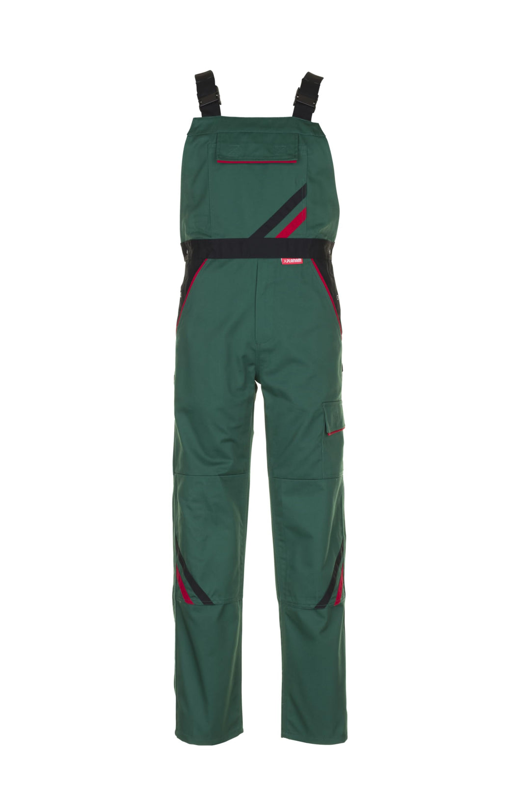 Planam Highline Herren Latzhose grün schwarz rot Modell 2335 Grösse 42 grün/schwarz/rot 42, grün/sch