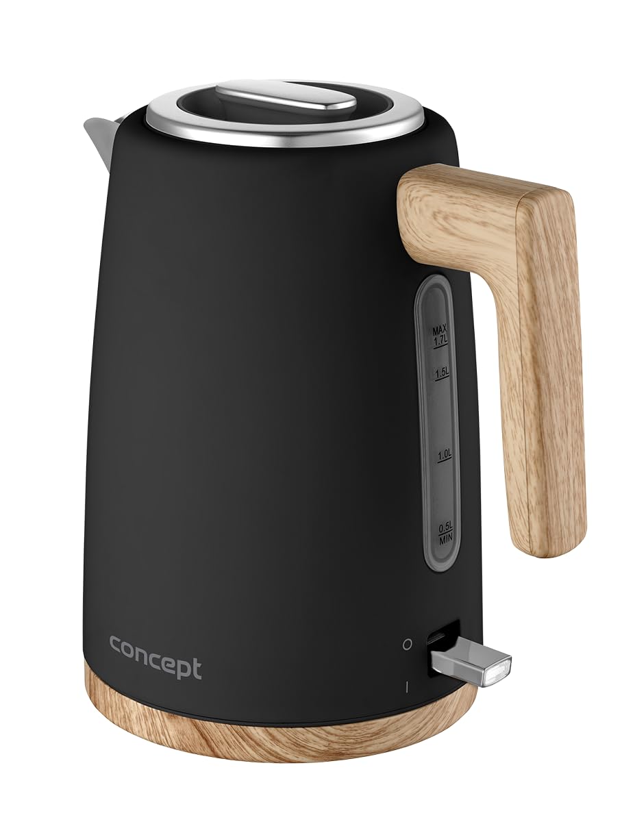 Concept RK3316 Edelstahl-Wasserkocher 1,7 l schwarz 1.7 Liter Schwarz, 1.7 Liter Schwarz