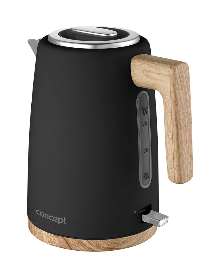 Concept RK3316 Edelstahl-Wasserkocher 1,7 l schwarz 1.7 Liter Schwarz, 1.7 Liter Schwarz
