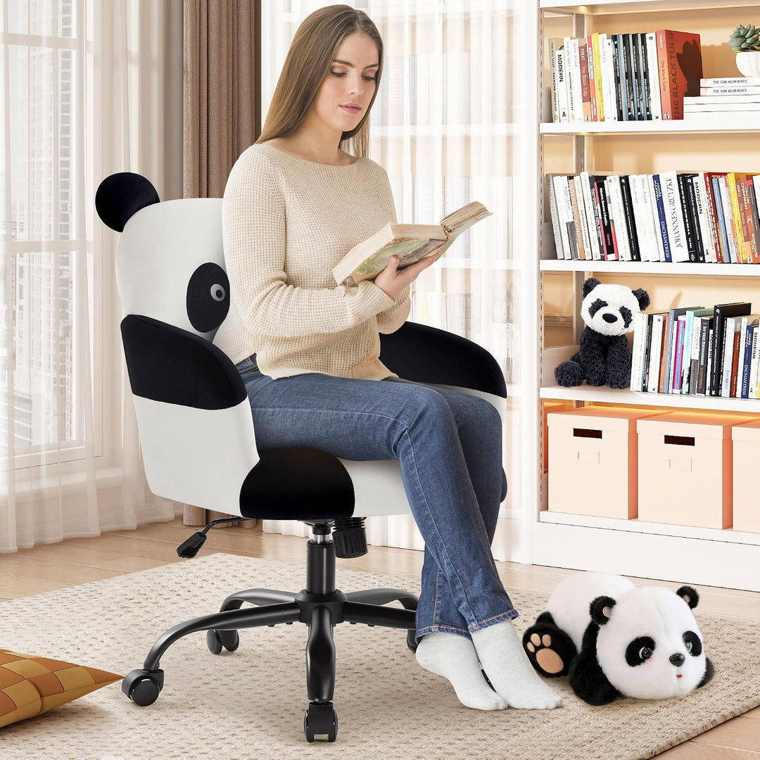 IWMH Bürostuhl,Ergonomisch Homeoffice Stuhl mit breiter Sitzfläche,Schreibtischstuhl mit Panda-Muste